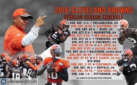 2016 browns schedule